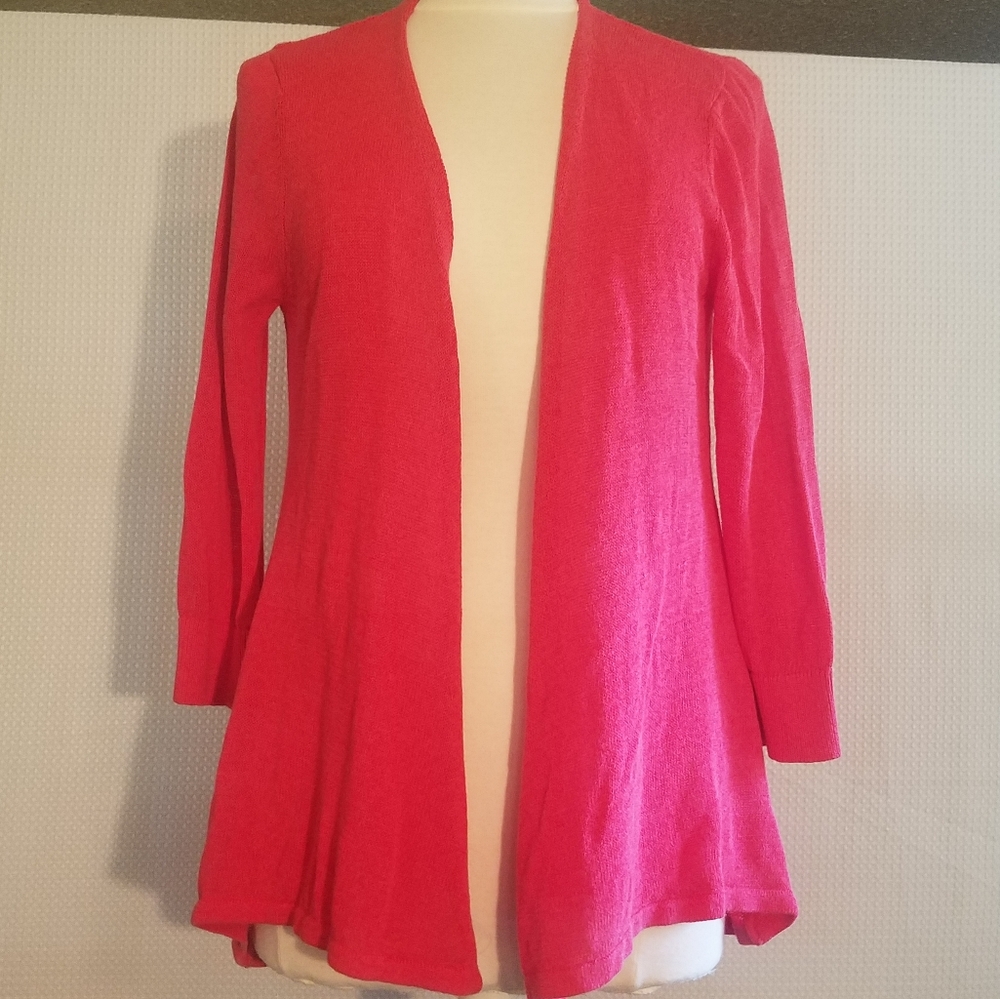 Cable and gauge lace back jacket